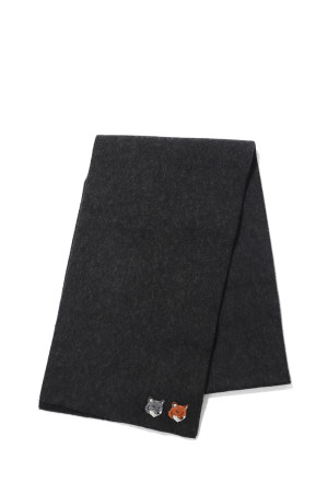 DOUBLE FOX HEAD SCARF - ANTHRACITE (MRUAT04WB0060)
