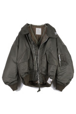 LAYERED BOMBER JACKET - KHAKI (B17BL061)