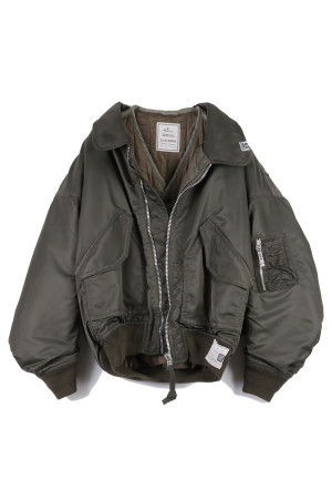 LAYERED BOMBER JACKET - KHAKI (B17BL061)