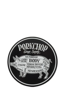 PORKCHOP CIRCLE STICKER / BLACK x WHITE