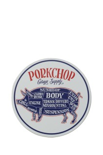 PORKCHOP CIRCLE STICKER / WHITE x BLUE