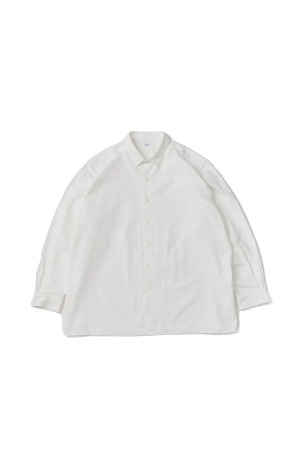 BRUSHED COTTON SHIRT / WHITE