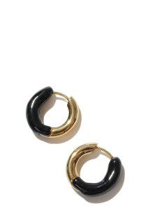 DIPPED TINY ALL ROUND HOOPS-BLACK(L-31)