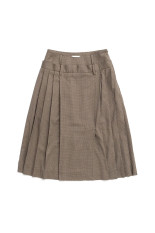 Double-Waist Pleated Skirt -BEIGE(31262515902)