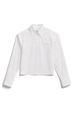 Shoulder Pad High-Stretch Broadcloth Shirt -WHITE(31262315103)