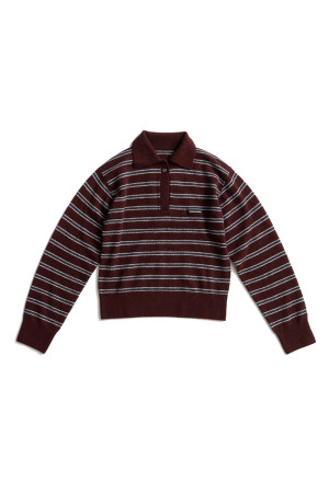 Border Knit Polo -BURGUNDY(31262365606)