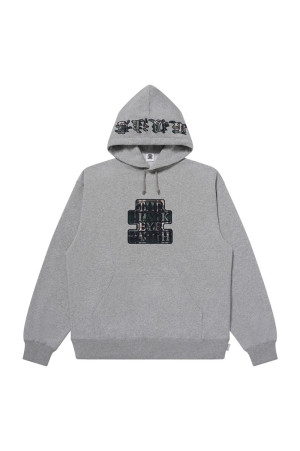 PLAID FLANNEL OG LABEL HWC HOODIE - HEATHER GRAY（BEPFW26CS11）