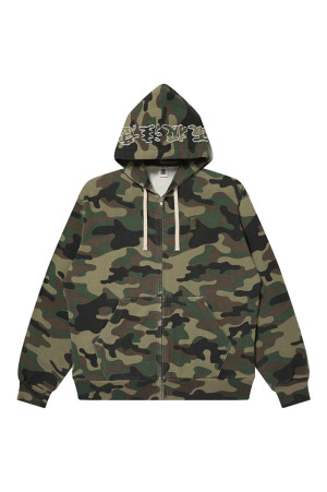 HWC WASHED CAMO ZIP HOODIE - WOODLAND CAMO（BEPFW26CS16）