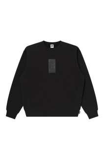 HWC LEATHER PATCH CREW SWEAT - BLACK（BEPFW26CS18）