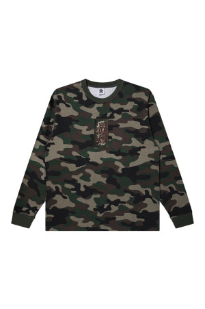 HWC LABEL WASHED CAMO HEAVYWEIGHT L/S TEE - WOODLAND CAMO（BEPFW26LT13）
