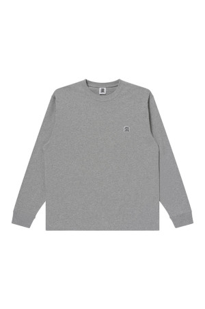 SMALL OG LABEL HEAVYWEIGHT L/S TEE - HEATHER GRAY（BEPFW26LT14）