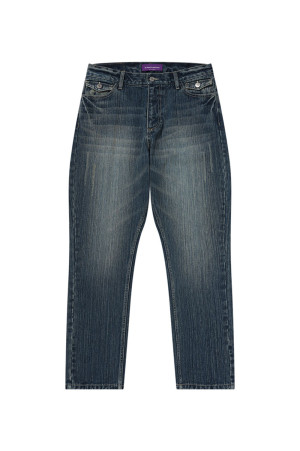 LEOPARD FLAP SLIM FIT JEANS - INDIGO（BEPFW26PA17）