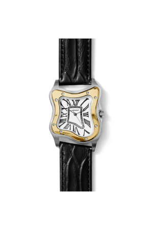 Laurent Watch Large Two-Tone Case Leather Band White Dial（990496500101）