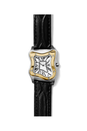 Laurent Watch Small Two-Tone Case Leather Band White Dial（990496500194 ）