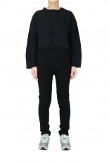 Jun Mikami Mohair Hand-knitted Jump-suit -Black